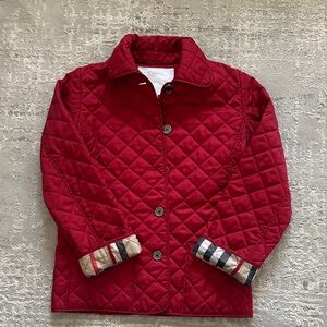 Burberry Red Quilted Kids Jacket